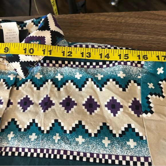 ❤️ ROUGHRIDER Geometric Patterned Button-Up Shirt S - Picture 12 of 15